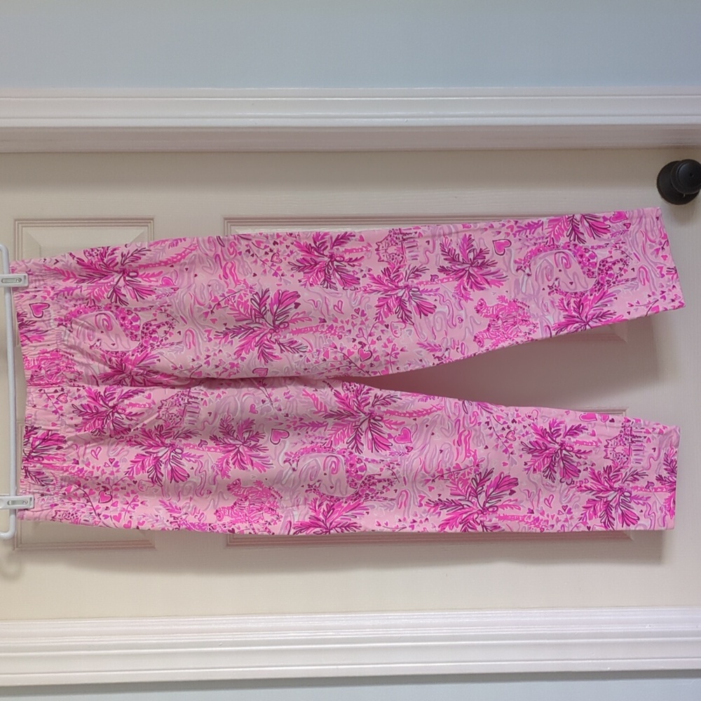 Lilly Pulitzer Emora Knit Pull-on Pants Jogger Pink Blossom Wild About You Small - Picture 5 of 16